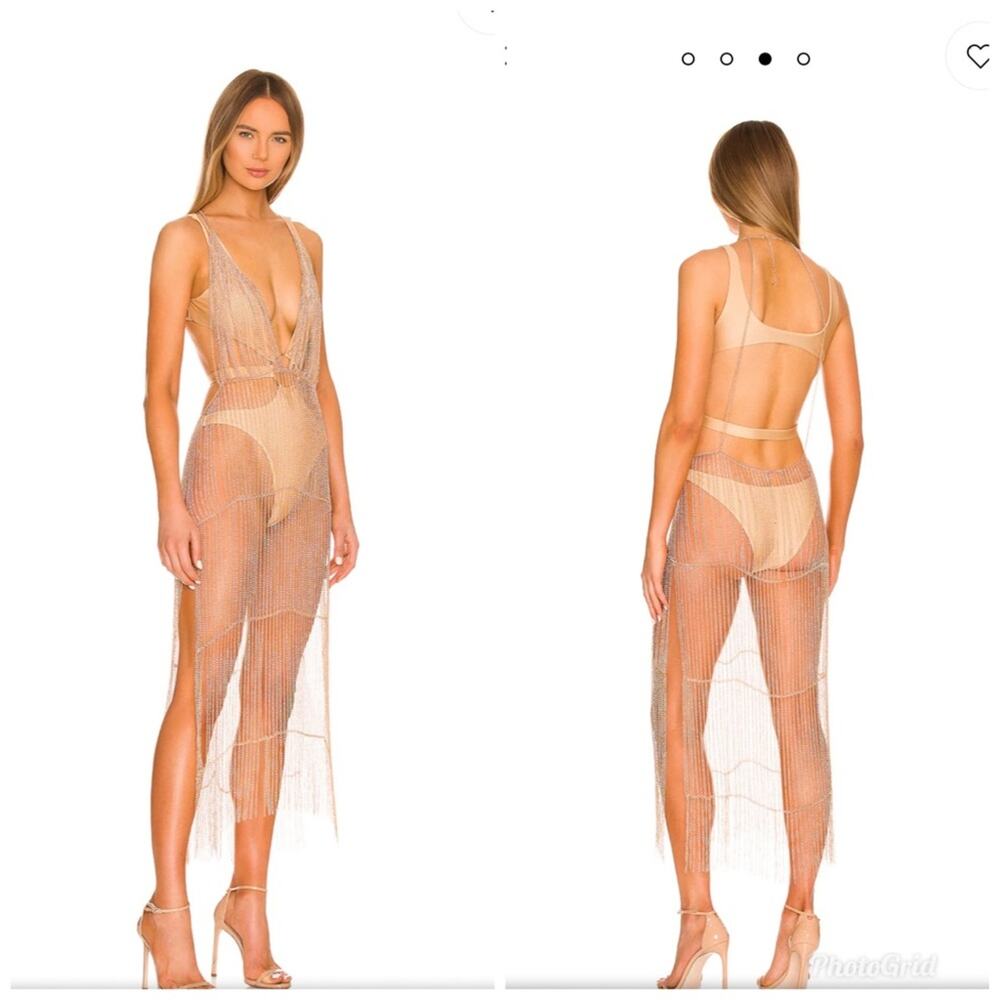 Michael Costello x REVOLVE Zayd Chain Dress in Gold Small NWT